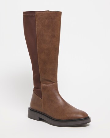 Barra Stretch Back Knee High Boots Standard Fit Standard Calf