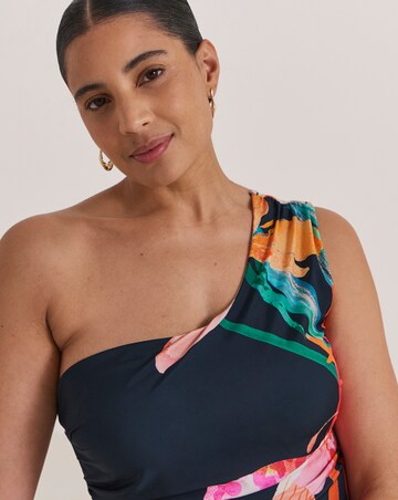 Magisculpt Statement Floral Print One Shoulder Swimsuit