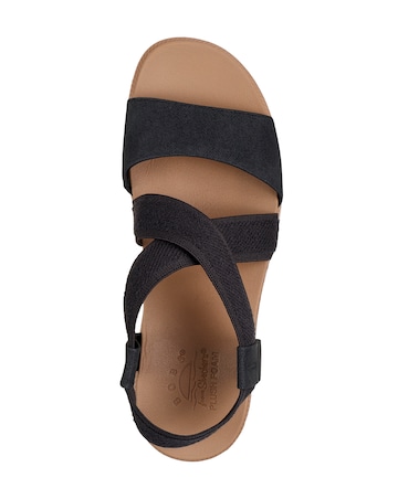 Skechers Black Bobs Desert Kiss Low Sandals - Wide Fit (E)