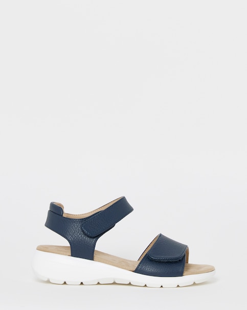 Cushion Walk Navy Double Touch-Fasten Sandals - Wide Fit (E)