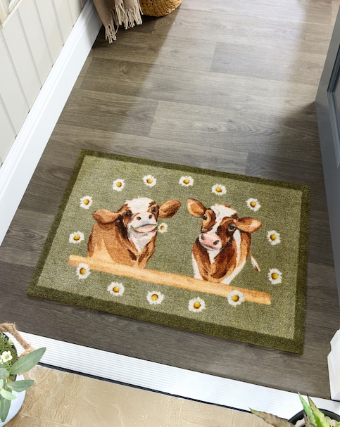 My Mat Nylon Indoor Pattern Daisy Cows Doormat