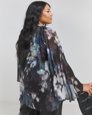 Joanna Hope Keyhole Pleated Blouse