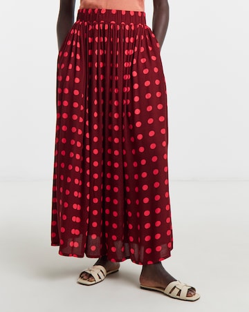 Printed Crinkle Maxi Skirt