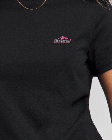 Snowdonia Black Chest Print T-Shirt