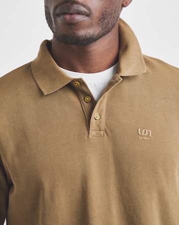 Union Garment Dyed Long Sleeve Polo-Brown