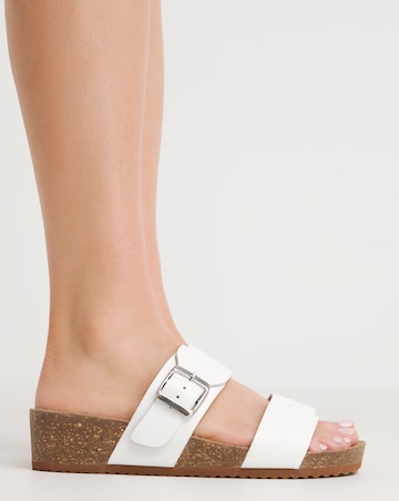 Lima Leather Buckle Footbed Mule Extra Wide EEE Fit