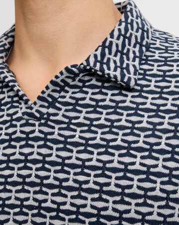 Jack & Jones Eli Jacquard Knit Polo - Navy