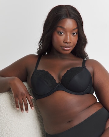 Pretty Secrets Ivy Lace Plunge Bra (B-F) Black