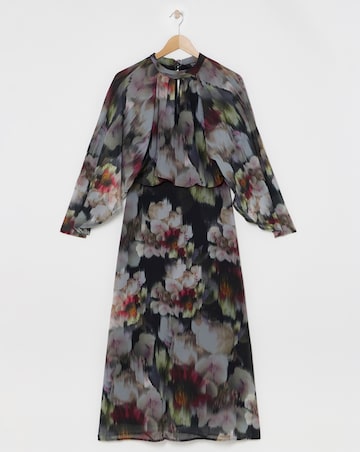 Joanna Hope Blouson Tie Neck Maxi Dress