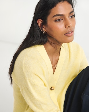 Simply Be Butter Yellow V-Neck Cardigan