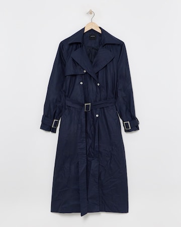 Navy Coated Trench Coat