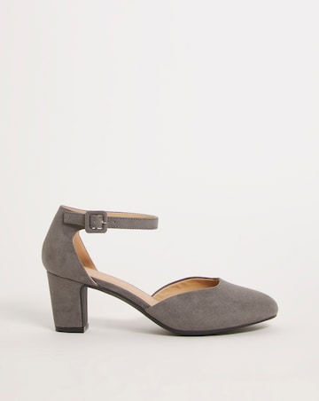 Two Part Heeled Shoe With Ankle Strap EEE Fit