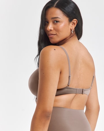 Smoothing Non Wired Padded Bra With Lace Detail B-G - Mocha