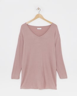 Blush Soft Touch V-Neck Longline Top