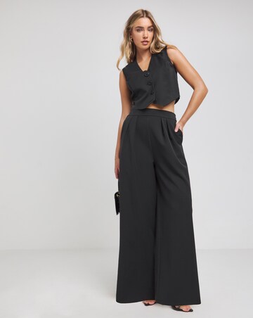 Flounce London Black Tailored Waistcoat