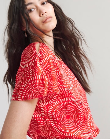Joanna Hope Blouson Split Sleeve Dress