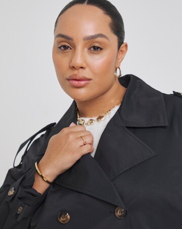 Black Cropped Trench