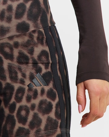 Adidas Leopard Print 3 Stripe Cycling Shorts