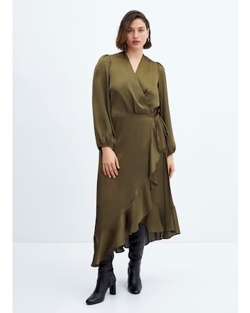 Mango Ruffle Wrap Dress