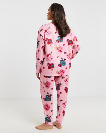 Simply Be Christmas Cats Supersoft Twosie Pyjama Set