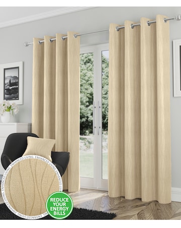 Goodwood Thermal Light Filtering Textured Embossed Eyelet Curtain
