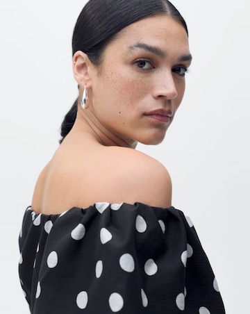 Mango Strapless Polka-Dot Dress