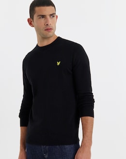 Lyle &amp; Scott Cotton Merino Crew Neck Jumper - Black
