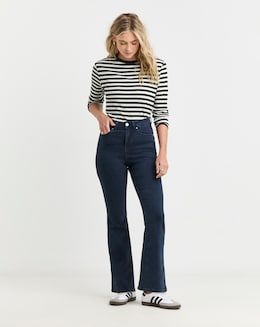Kim Dark Indigo High Waist Super Soft Bootcut Jeans