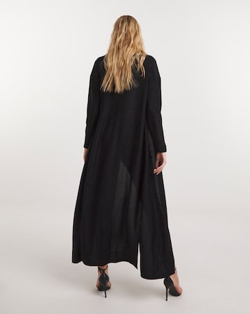 Black Glitter Knit Maxi Cardigan