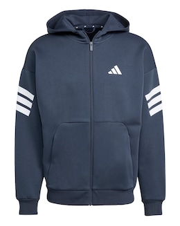adidas Fleece 3 Stripe Full Zip Hoodie
