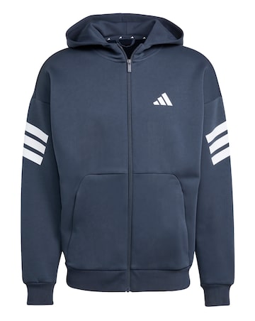 adidas Fleece 3 Stripe Full Zip Hoodie
