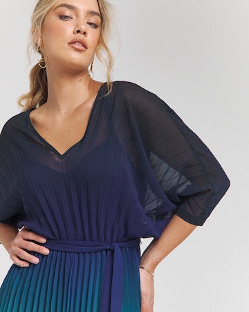 Joanna Hope Ombre Print Pleated Dress