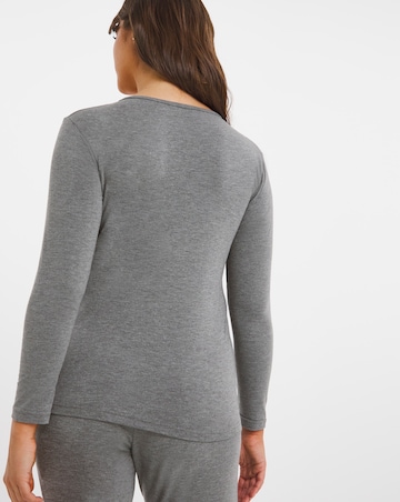 Pretty Secrets (2 Pack) Thermal Long Sleeve Tops Oatmeal/Grey