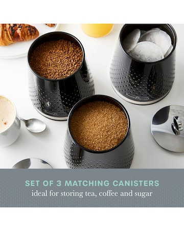 Swan Elegance Set of 3 Canisters - Black