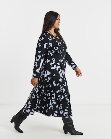 Animal Print Supersoft Jersey Cinched Detail Midi Dress