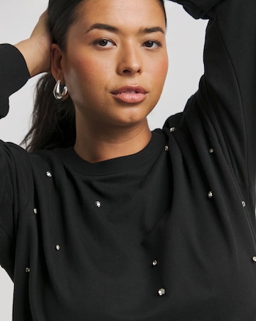 Black Embellished Sweatshirt