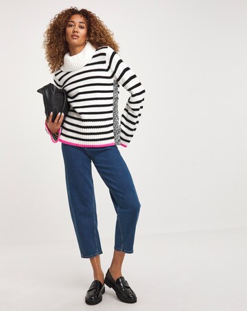 Stripe Detachable Collar Jumper