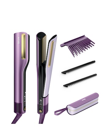 Shark SilkiPro Straight Hair Straightener + Dryer in One Tool HT401UKPU Purple