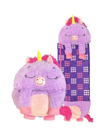 Happy Nappers Purple Unicorn Plush Sleeping Bag