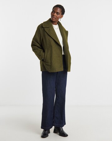 Khaki Cacoon Sleeve Pea Coat