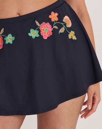 Figleaves Embroidered Bikini Skirt With Built In Brief