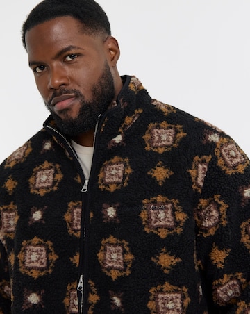 Jack & Jones Norrebro Printed Teddy Fleece - Black