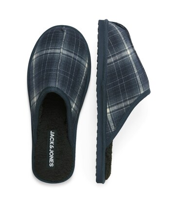 Jack & Jones Dudley Checked Slipper - Navy