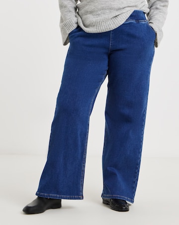 Mid Wash Cosy Weekender Wide Leg Jegging