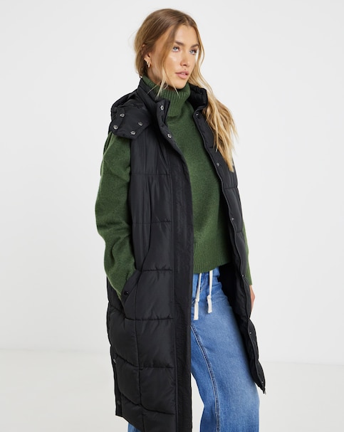 Black Square Quilt Padded Body Warmer