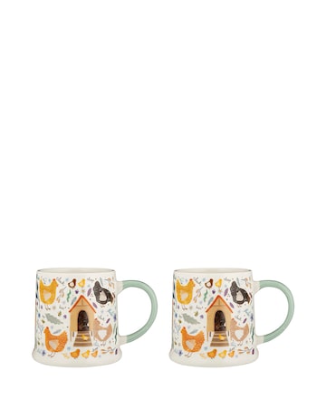Price & Kensington Set of 2 Chicken Coop Mugs