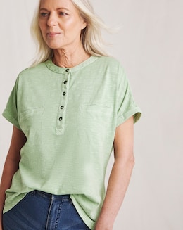 Julipa Garment Washed Pure Cotton Pocket T-Shirt