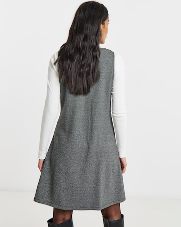 Simply Be Grey Check Print Jersey Jacquard Shift Dress