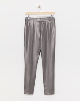 Seam Detail High Waist PU Leggings