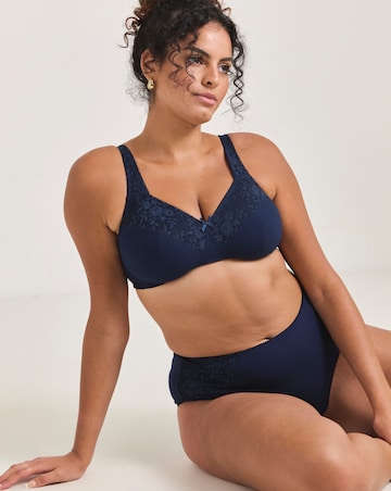 Pretty Secrets (2 Pack) New Sarah Cotton Non Wired Bras (B-G) Navy/Red